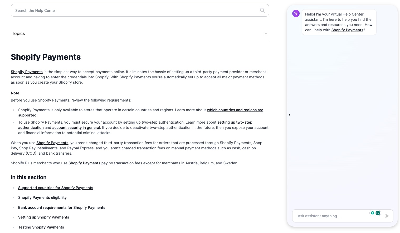 Shopify payments